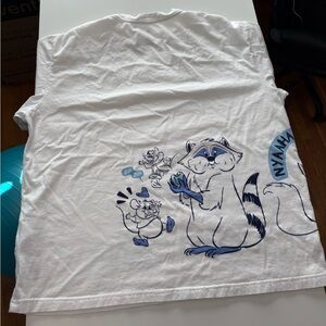 Disney White T-Shirt with Purple and Black Logos 2XL